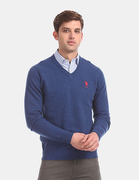 U.S. Polo Assn. V-Neck Lambswool Sweater