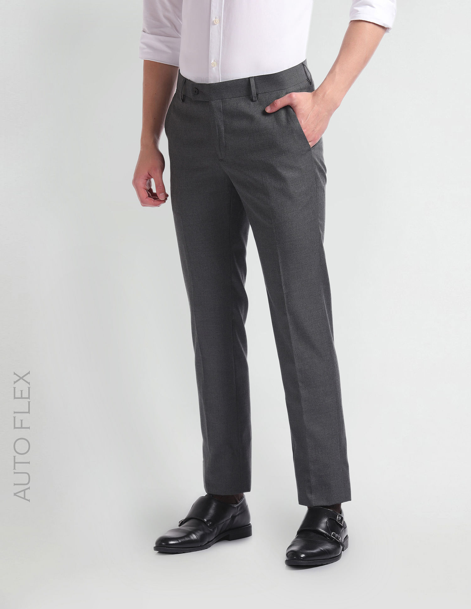 Buy Arrow Patterned Weave Autoflex Trousers - NNNOW.com-demhanvico.com.vn