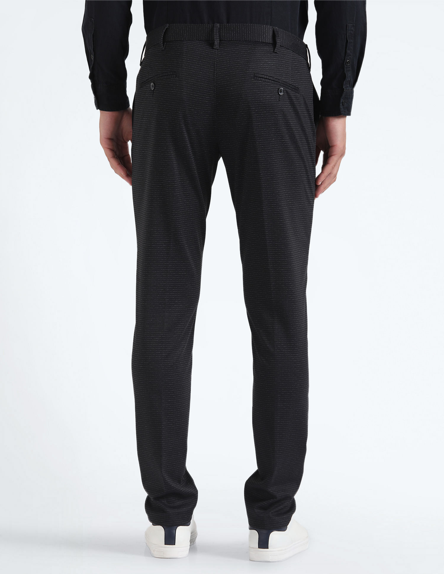 Flying Machine Super Slim Fit Striped Trousers