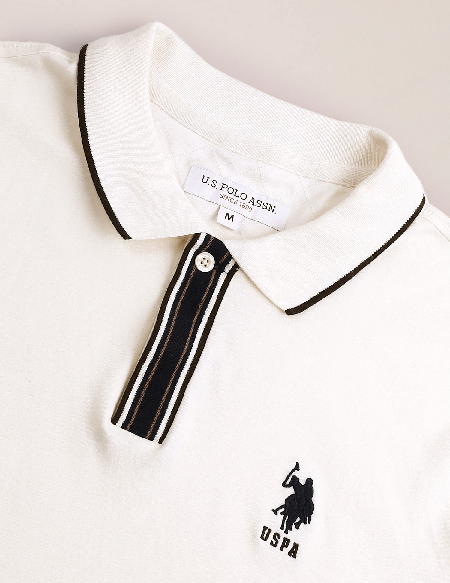 U.S. Polo Assn. Stripe Placket Slim Polo Shirt