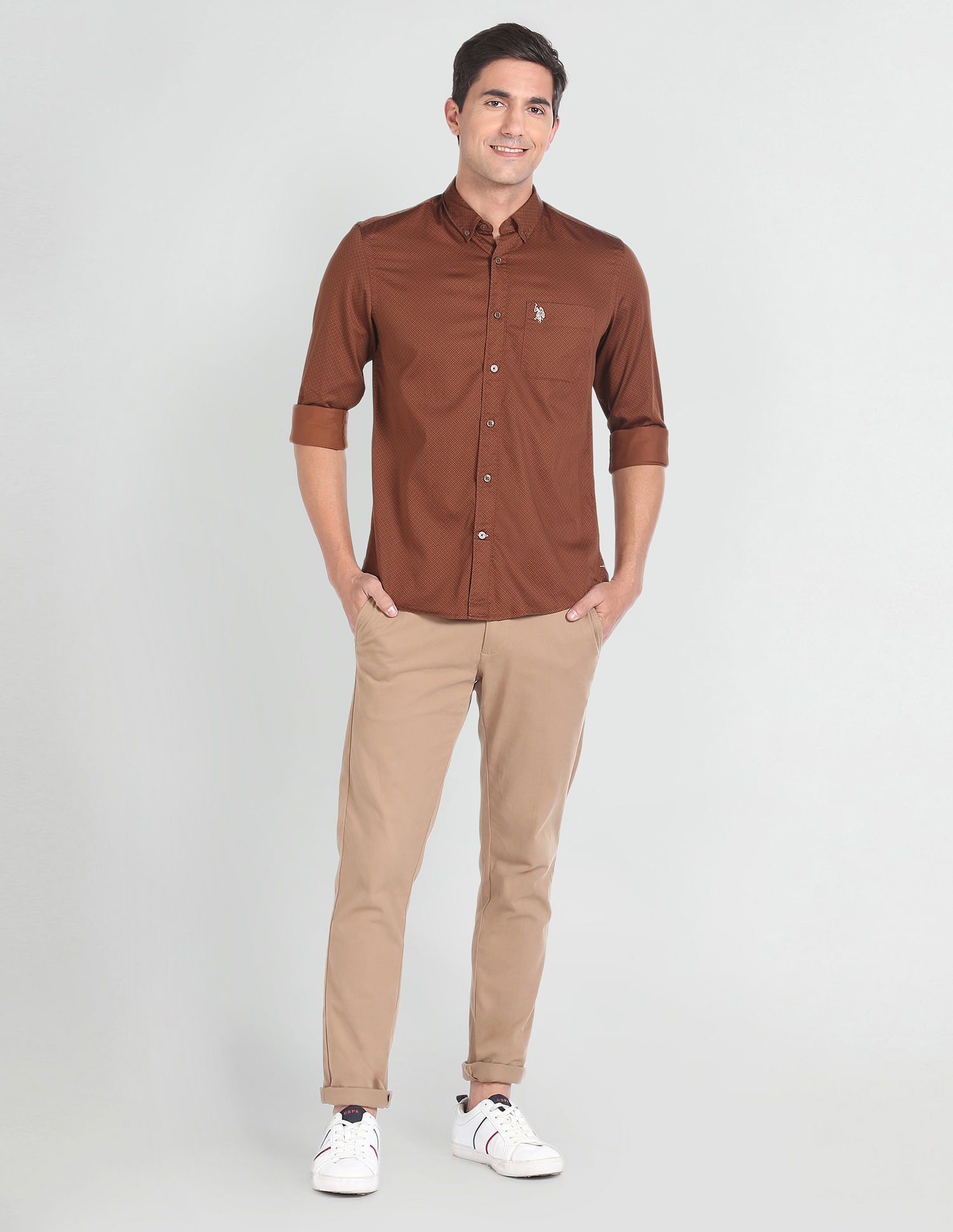 U.S. Polo Assn. Denim Co. Geometric Print Cotton Shirt