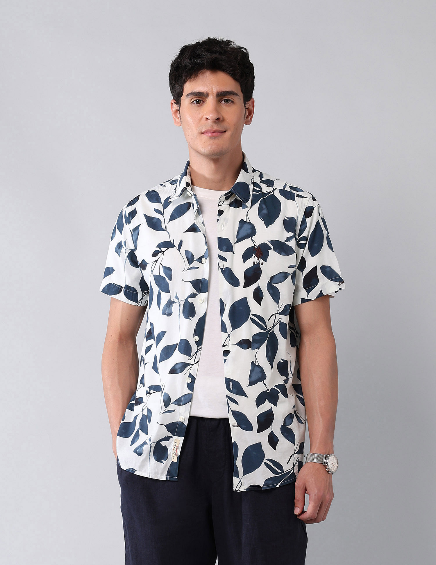 U.S. Polo Assn. Denim Co. Tropical Printed Poplin Shirt