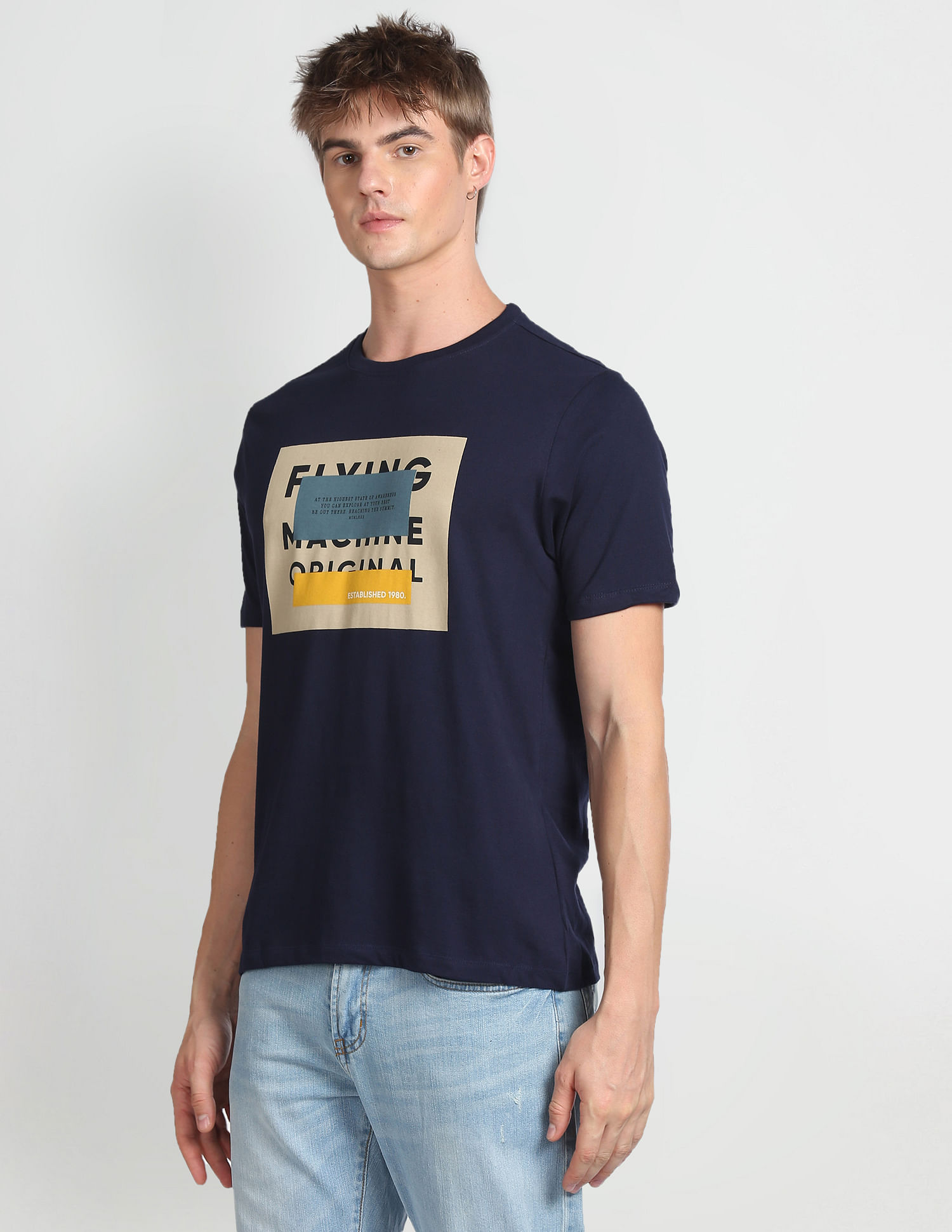 Flying Machine Brand Print Cotton T-Shirt