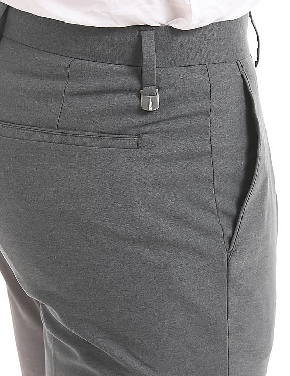 Men Suit Pants Zizag Stitch Thread Pocket Slim Fit Pencil Trousers   AGODEAL  Formal men outfit Outfit grid men Mens formal pants