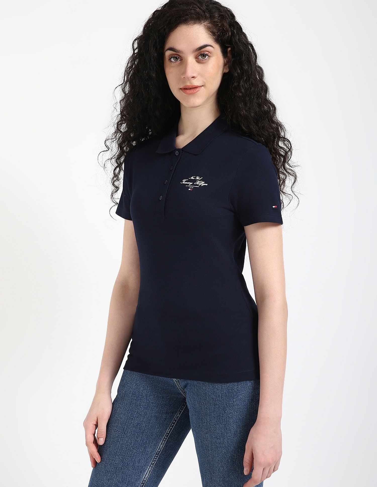 Tommy Hilfiger Solid Slim-Fit Cotton Polo T-Shirt
