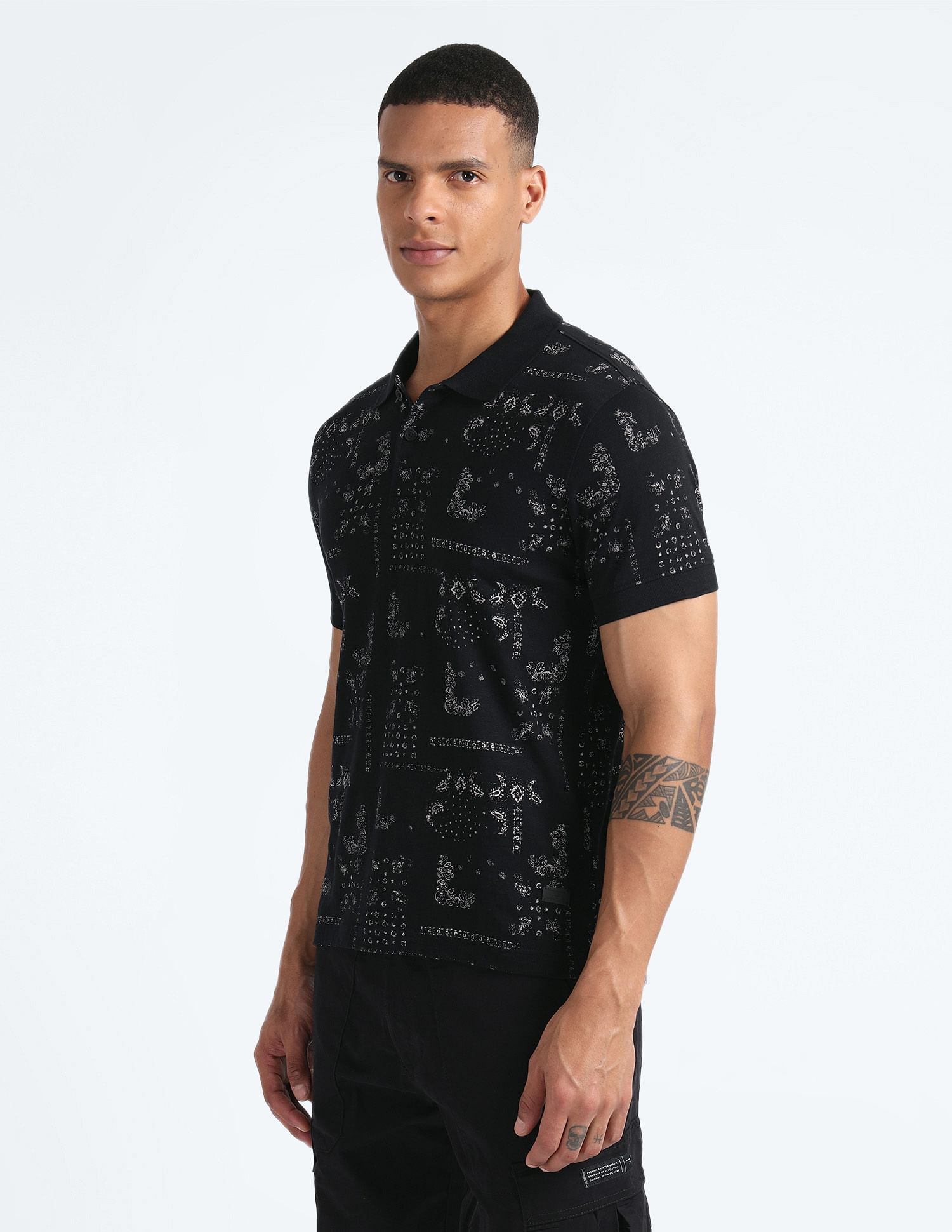 Flying Machine All Over Paisley Polo Shirt