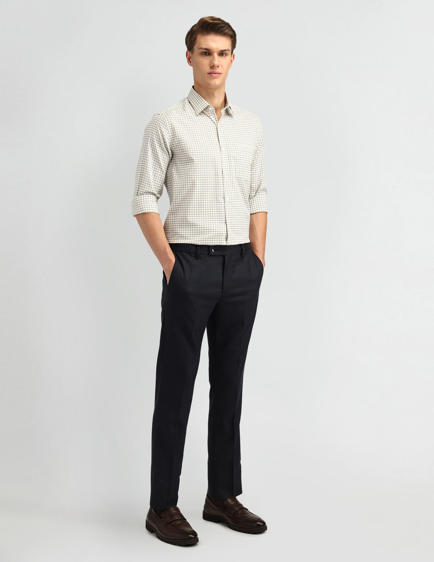Arrow Slim Fit Windowpane Checked Shirt