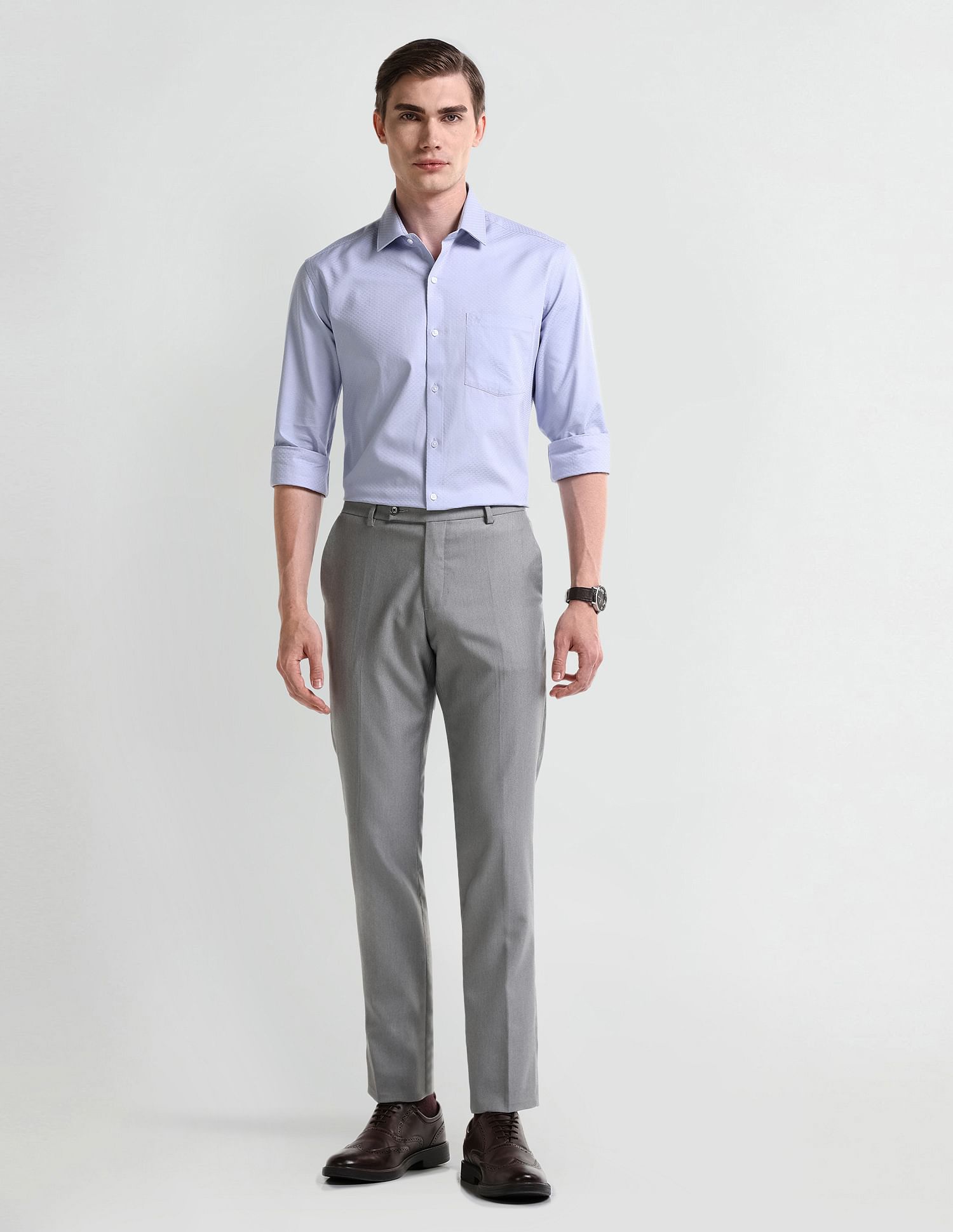 Arrow Manhattan Slim Textured Jaquard Shirt