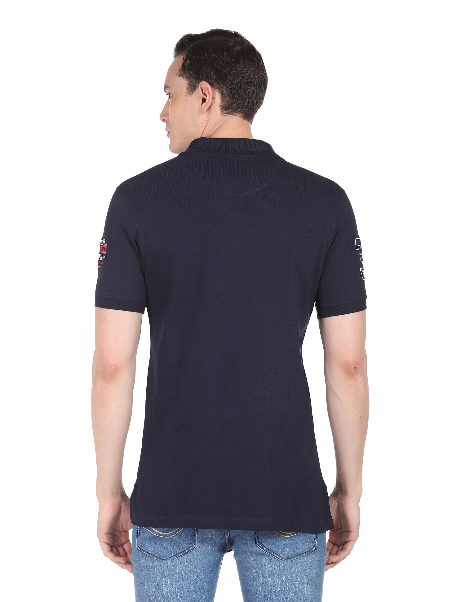 AD by Arvind Solid Sporty Polo Shirt
