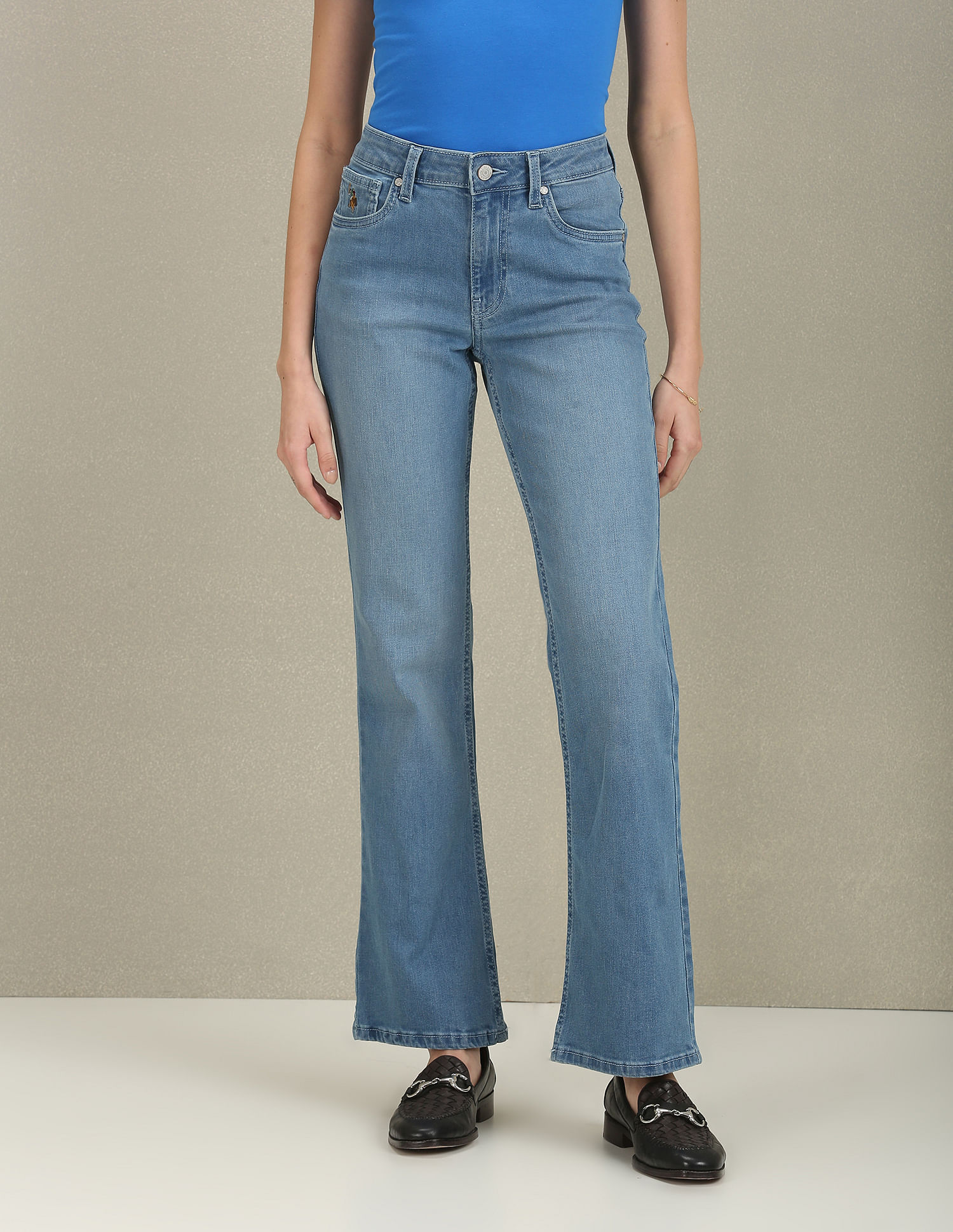 U.S. Polo Assn. Women Mid Rise Boot Cut Jeans