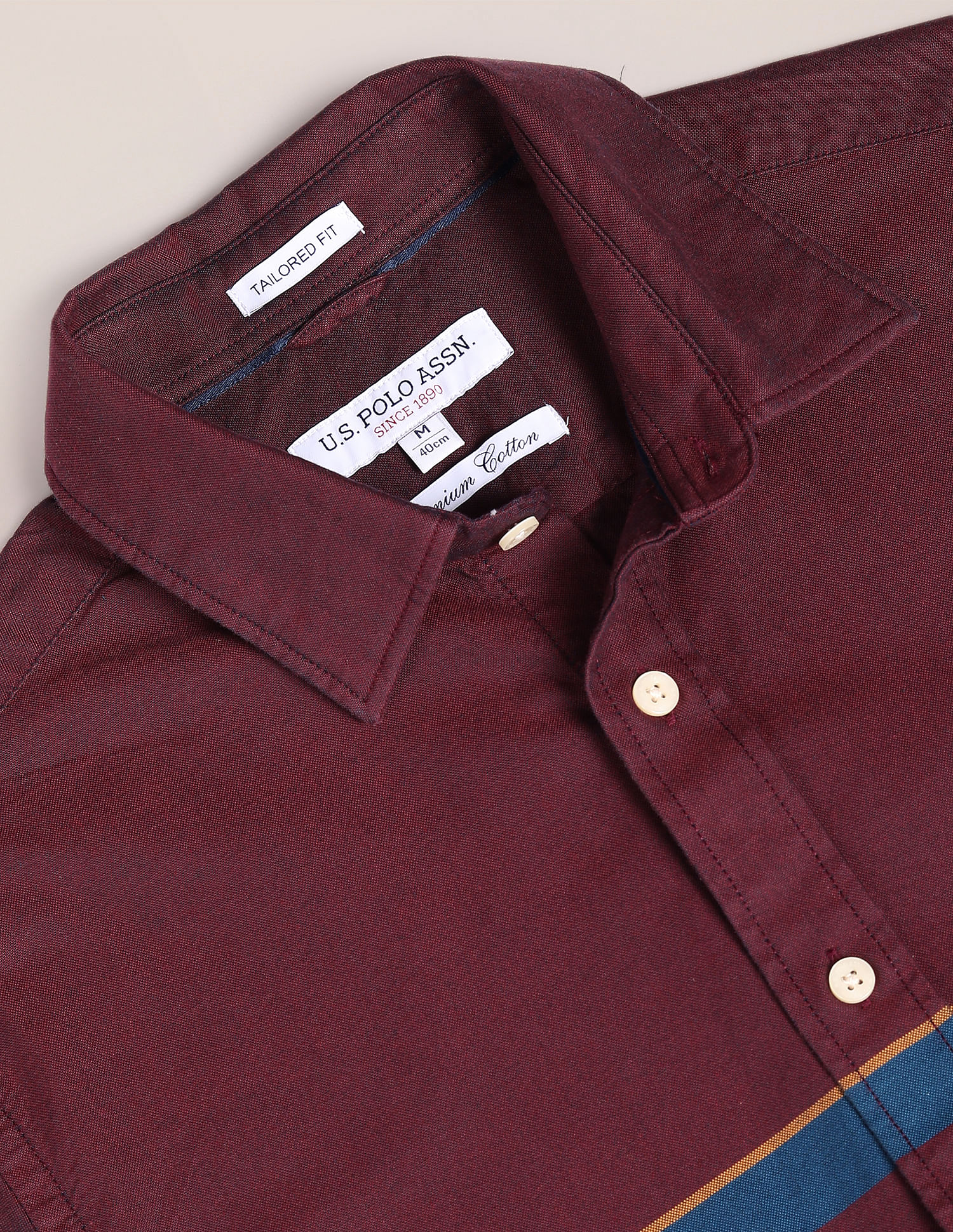 U.S. Polo Assn. Horizontal Stripe Cutaway Collar Shirt