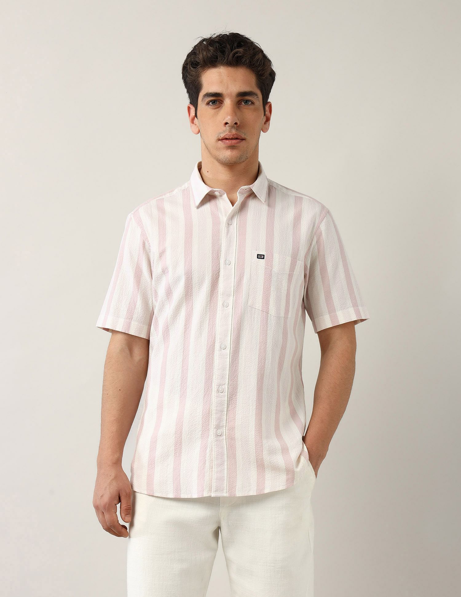 Arrow Sport Vertical Striped Regular Fit Shirt