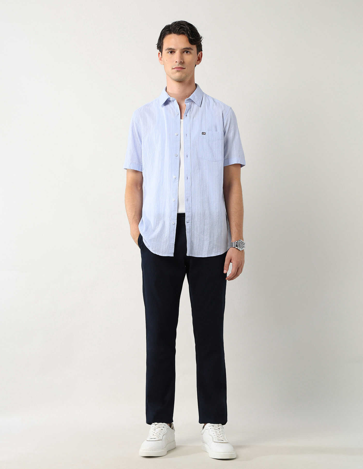 Arrow Sport Vertical Striped Pure Cotton Shirt