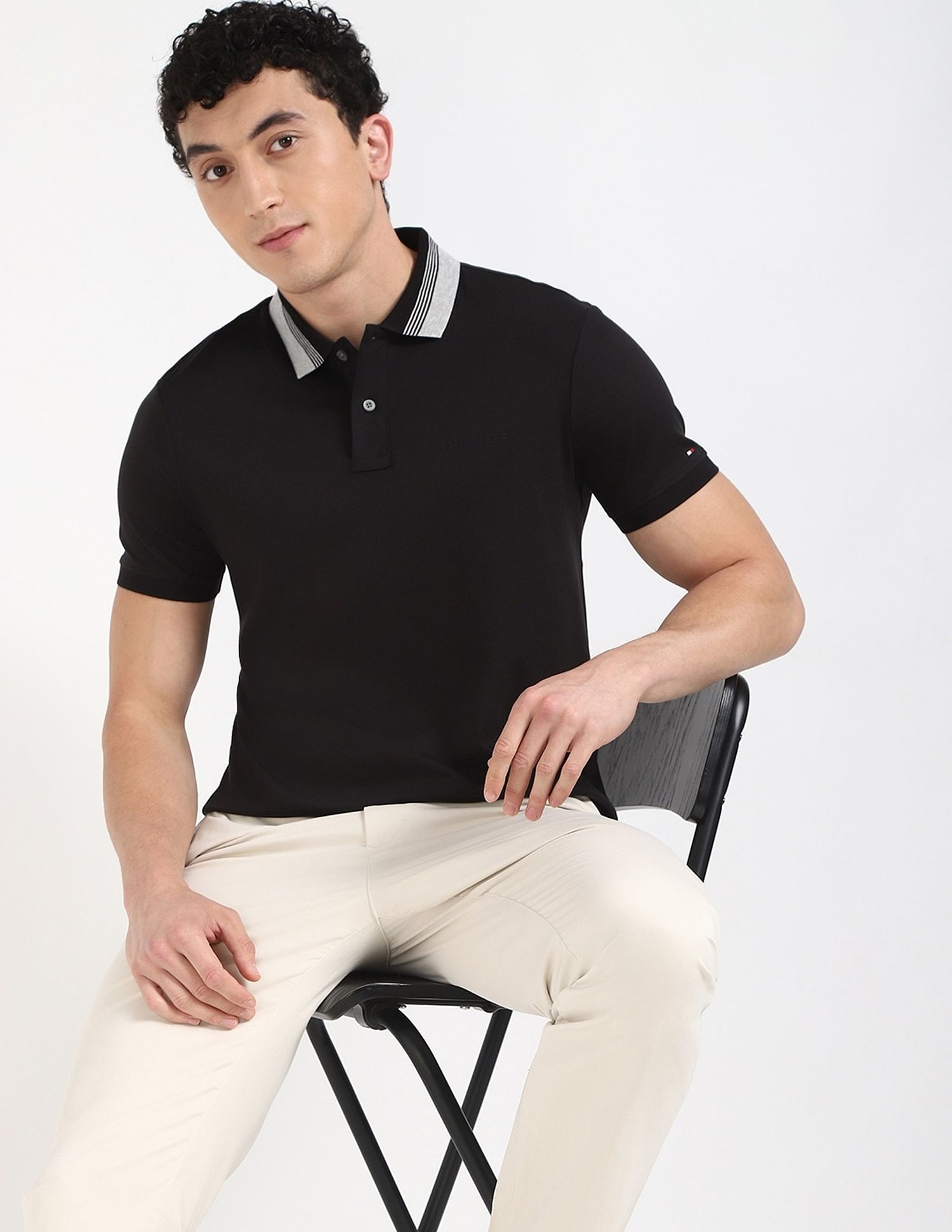 Tommy Hilfiger Solid Regular-Fit Cotton Polo Shirt