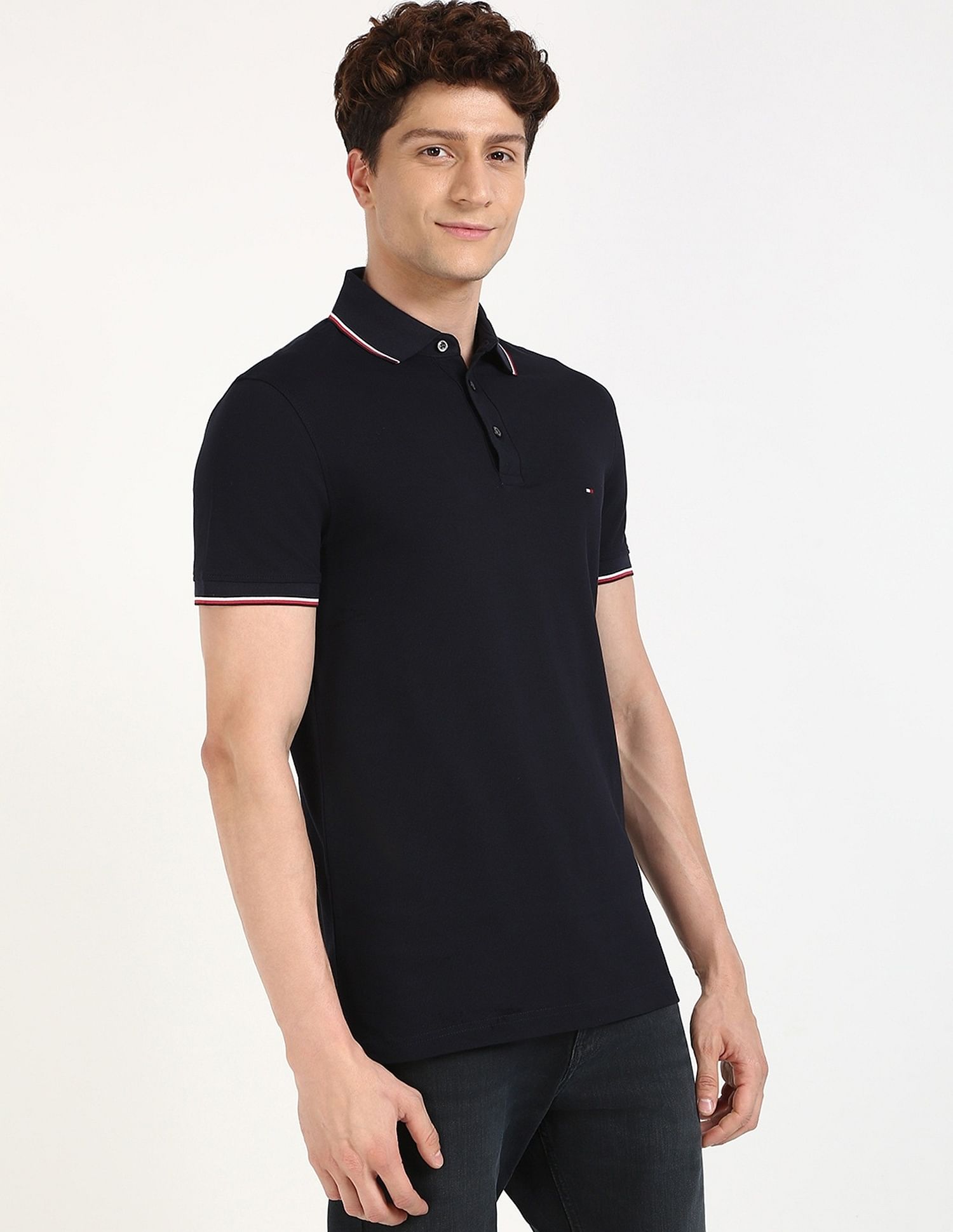 Tommy Hilfiger Solid Regular-Fit Cotton Polo Shirt