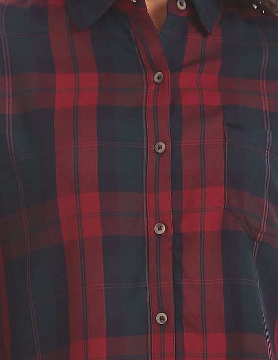 U.S. Polo Assn. Women Regular Fit Checked Shirt