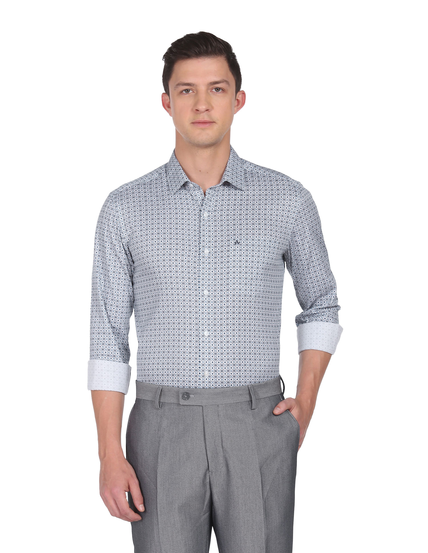 Arrow Manhattan Slim Fit Geometric Print Shirt