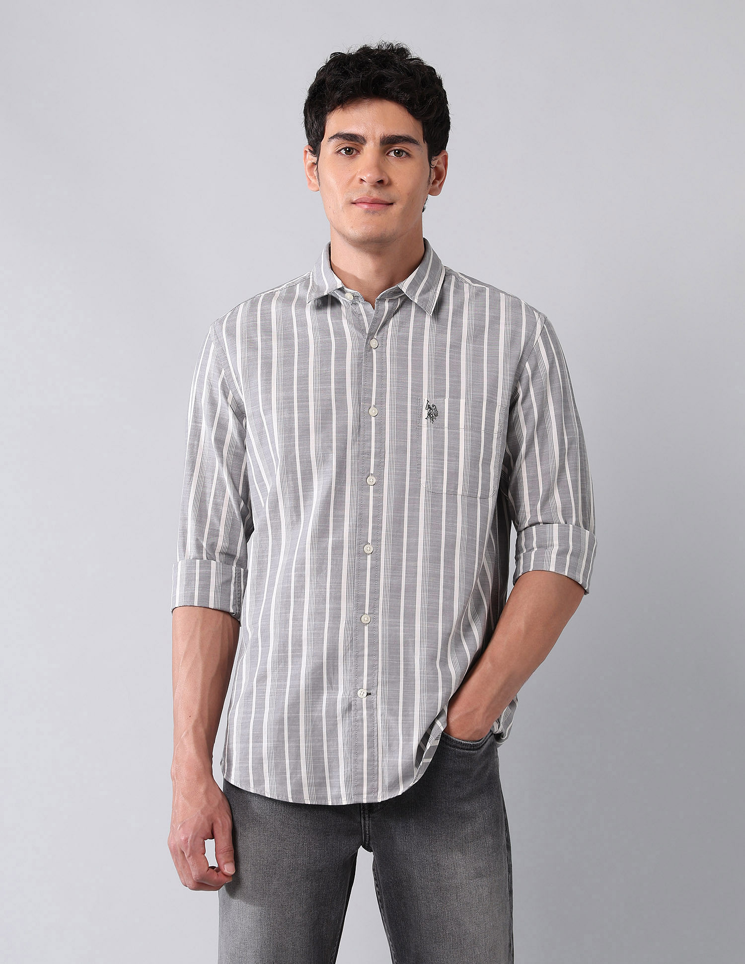 U.S. Polo Assn. Denim Co. Vertical Striped Pure Cotton Shirt