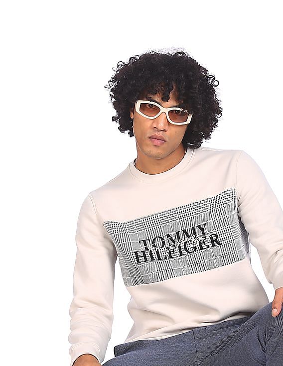 Mens tommy hilfiger crew neck sweatshirt hotsell