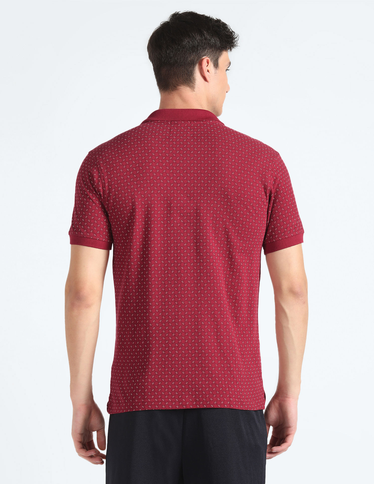 Flying Machine Cotton Pique All Over Print Polo Shirt