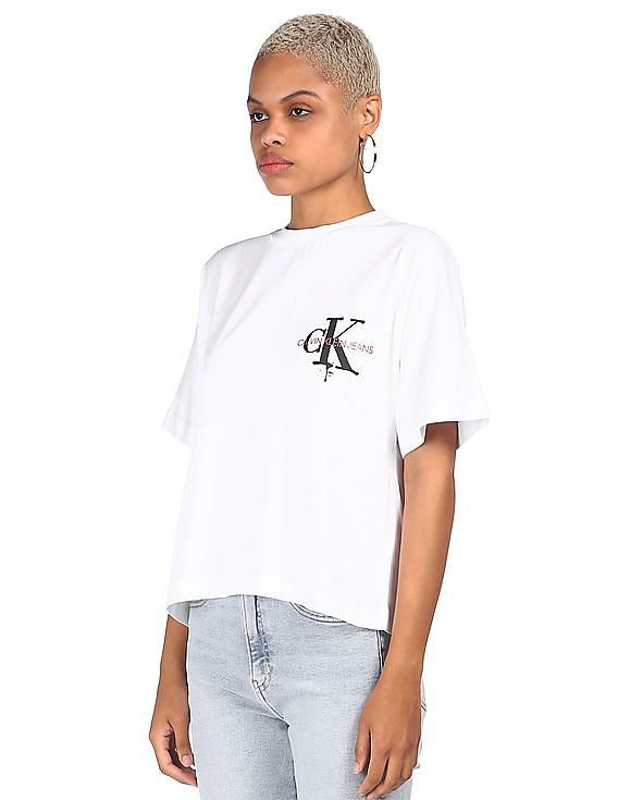 Calvin Klein Men's Garment-Dyed Monogram Logo Pocket T-Shirt - White - M