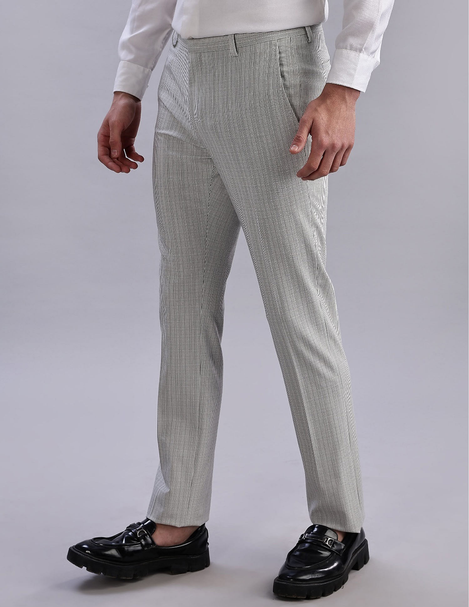 Tommy Hilfiger Regular-Fit Striped Mid Rise Trousers