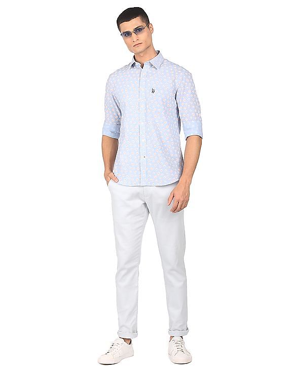 U.S. Polo Assn. Spread Collar Printed Casual Shirt