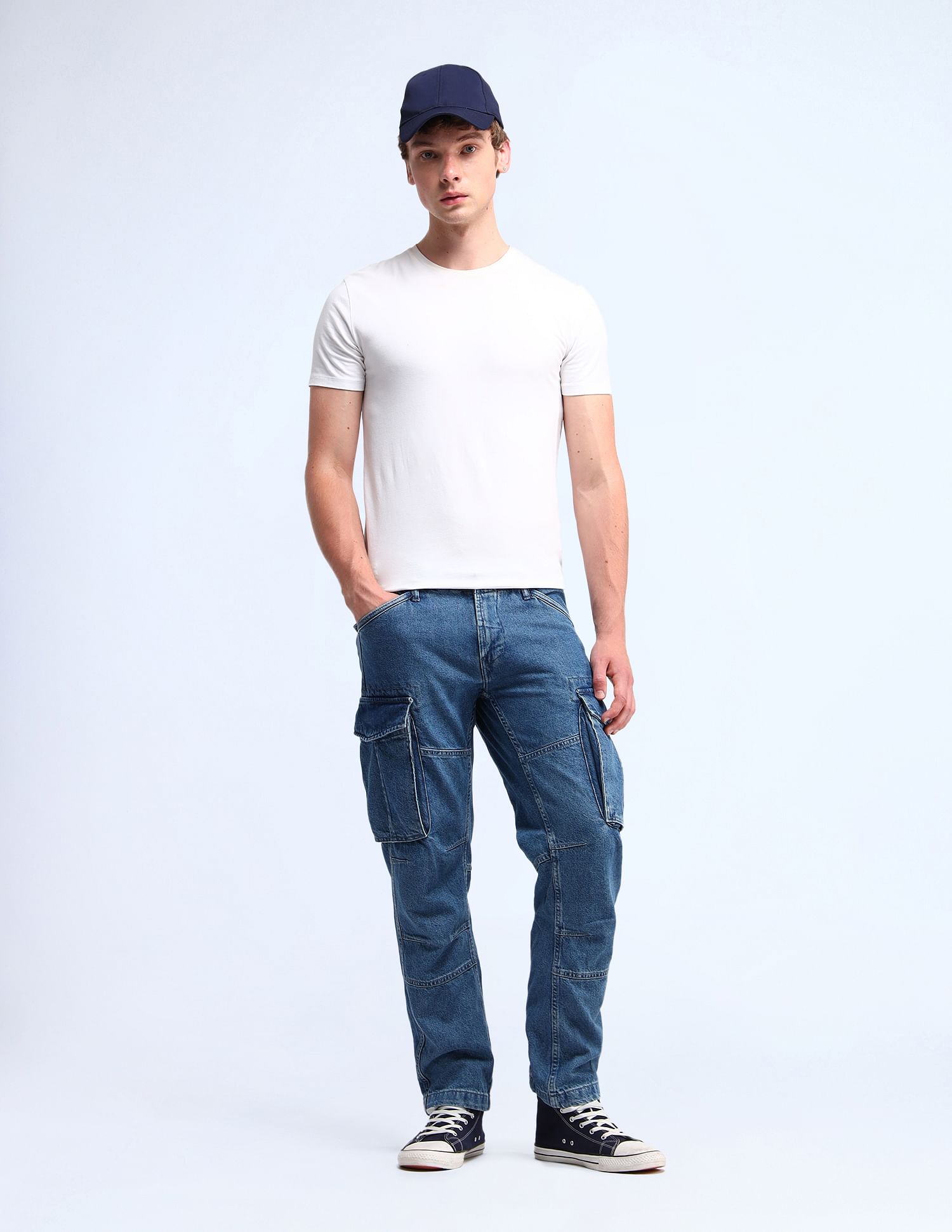 Flying Machine Cobain Loose Fit Blue Jeans