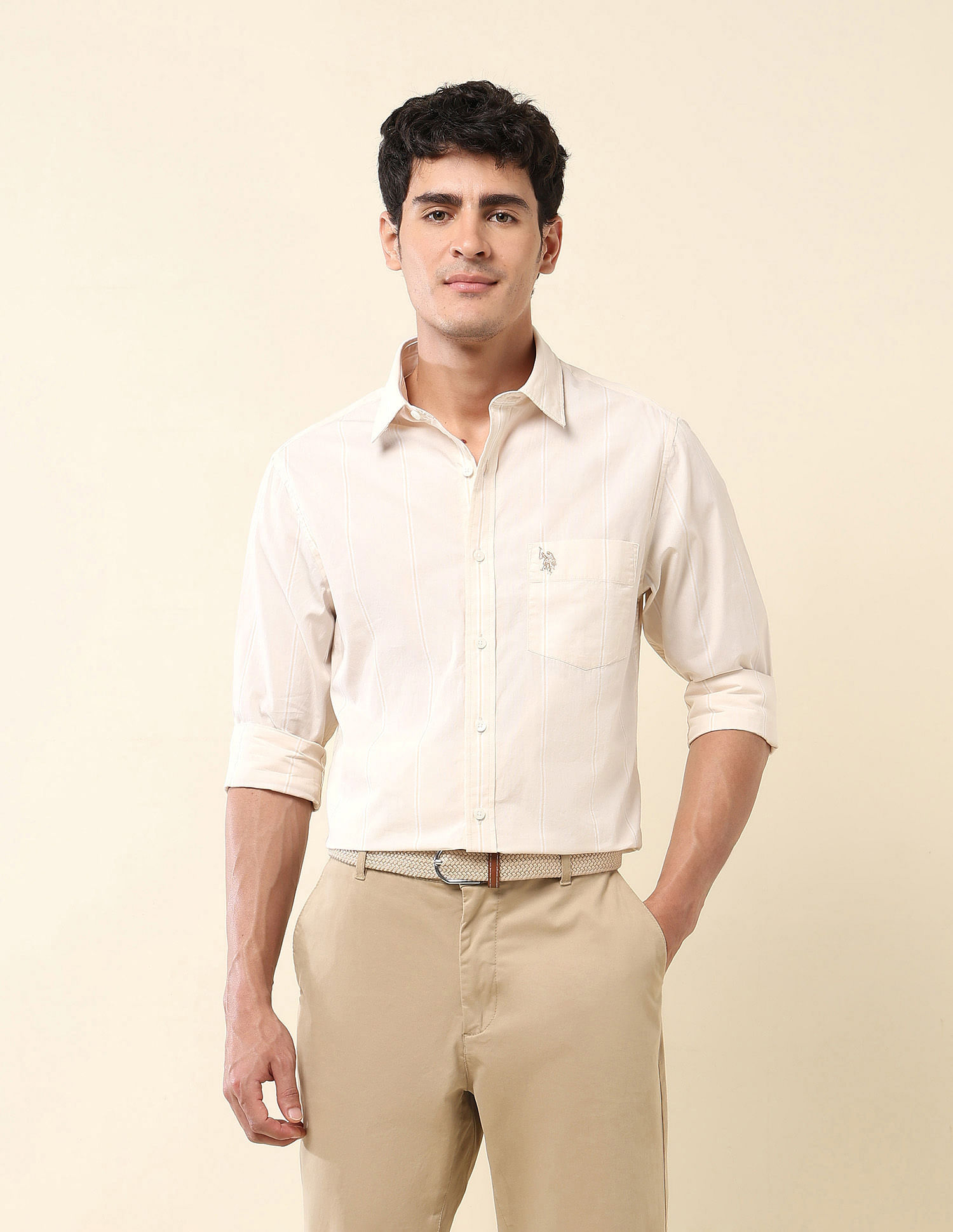 U.S. Polo Assn. Pinstriped Pure Cotton Shirt