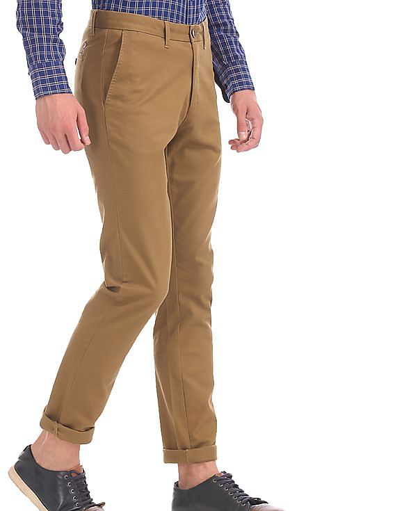 Buy U.S. Polo Assn. Denver Slim Fit Solid Trousers 