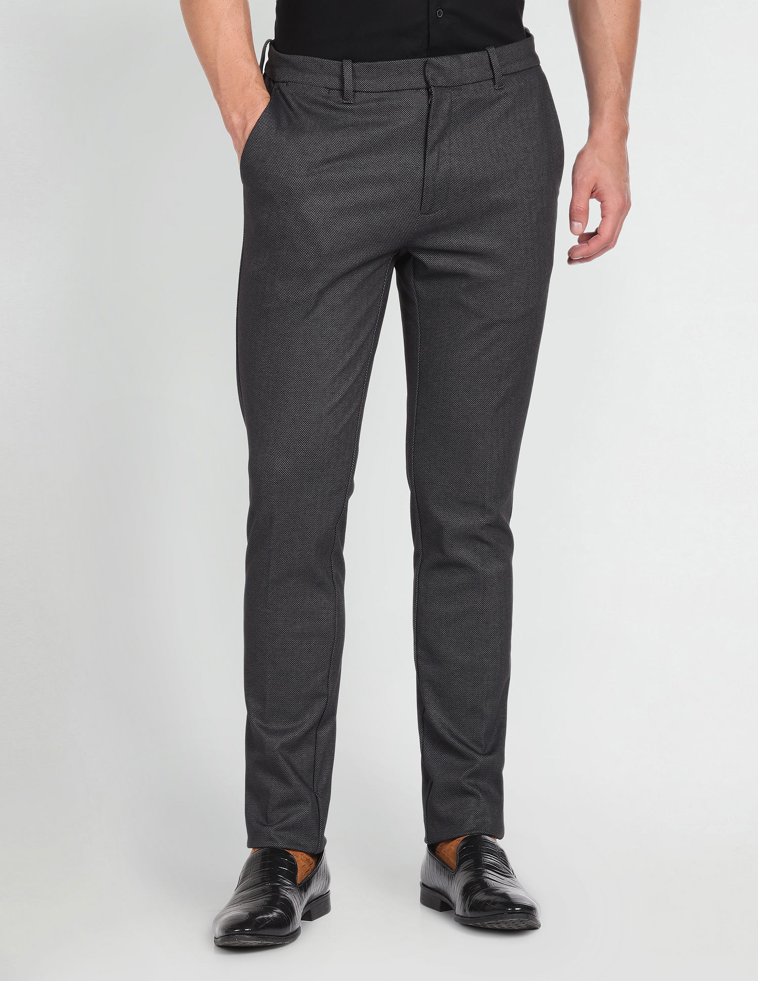 Arrow Newyork Mid Rise Dobby Trousers