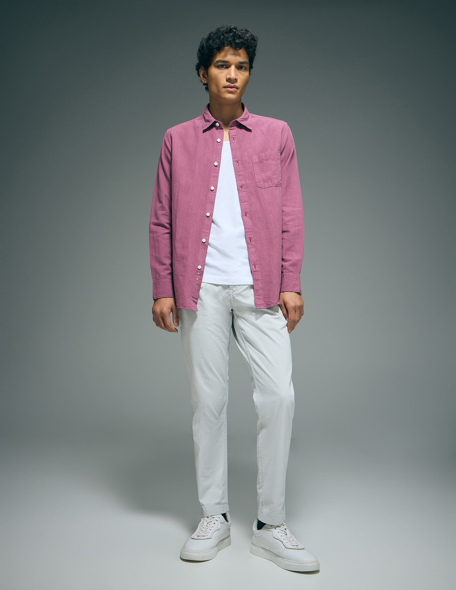 Flying Machine Slash Slim Tapered Fit Solid Trousers