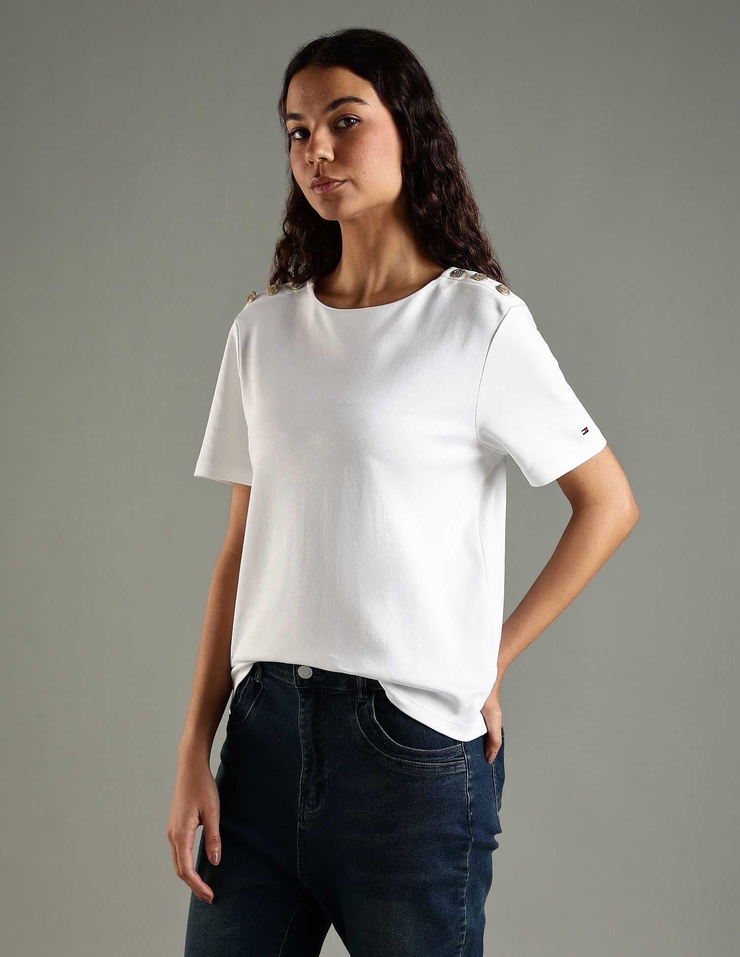 Tommy Hilfiger Solid Regular Fit Cotton T-Shirt