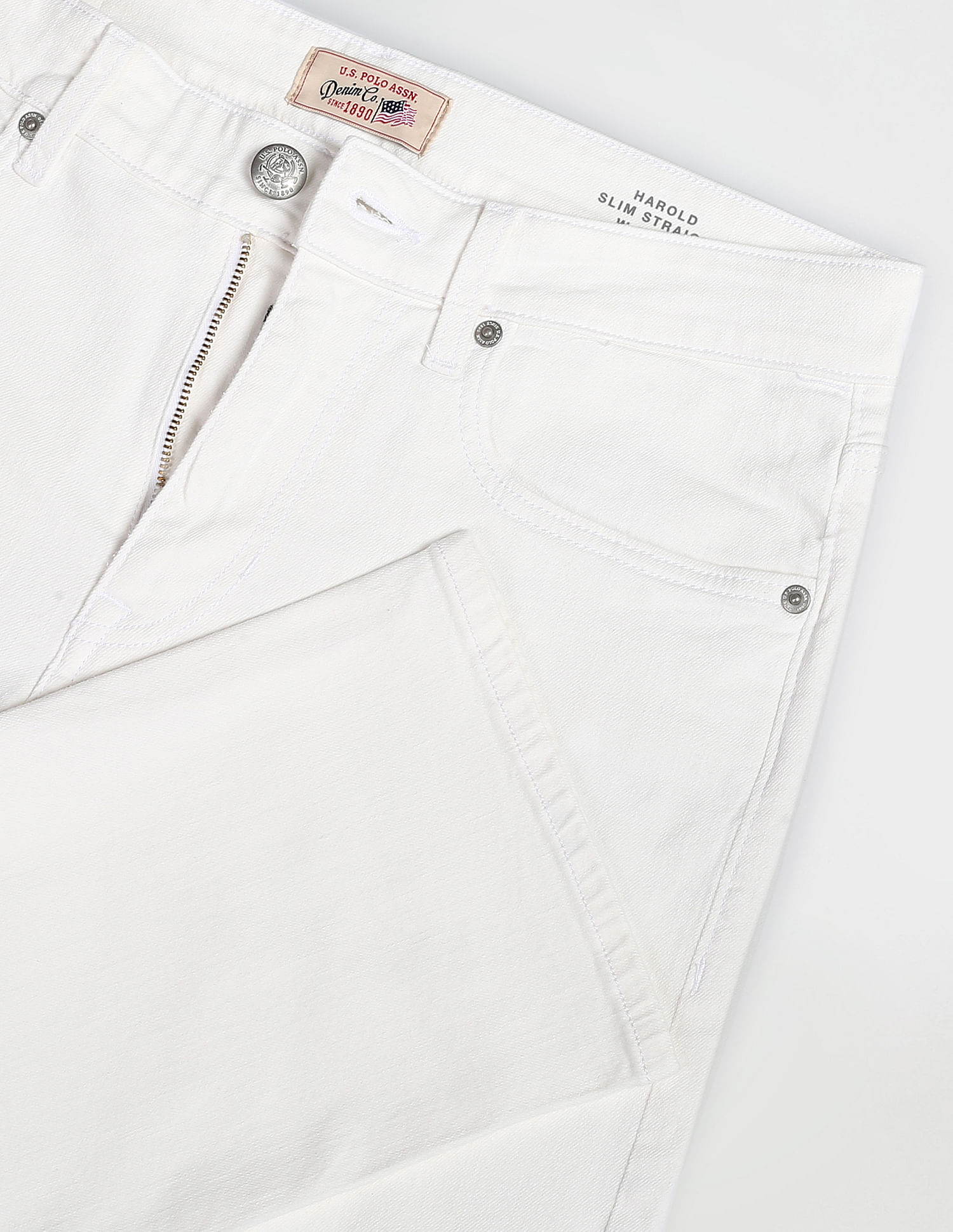 U.S. Polo Assn. Denim Co. Harold Slim Straight Fit White Jeans