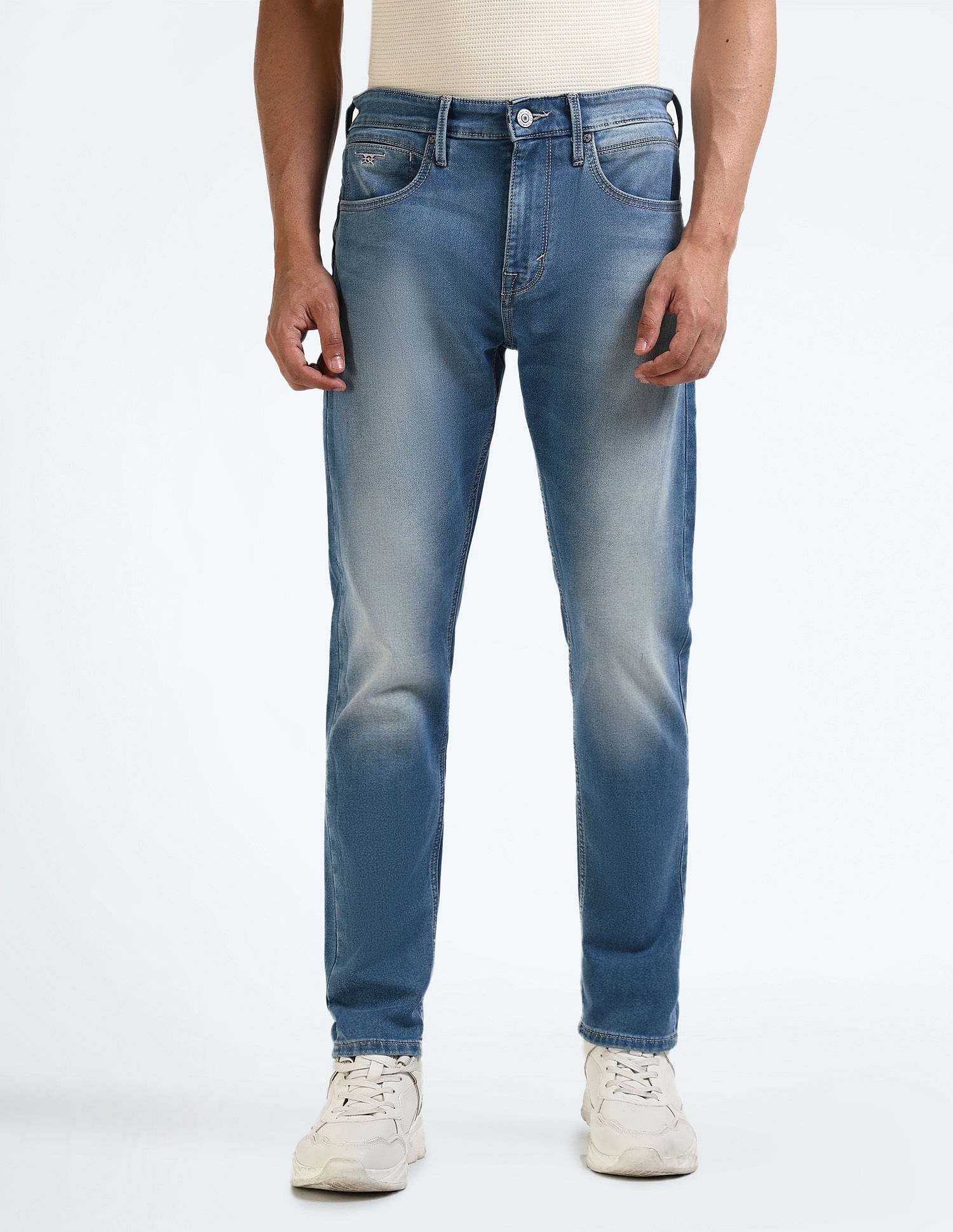 Flying Machine Slash Slim Tapered Fit Stone Wash Jeans