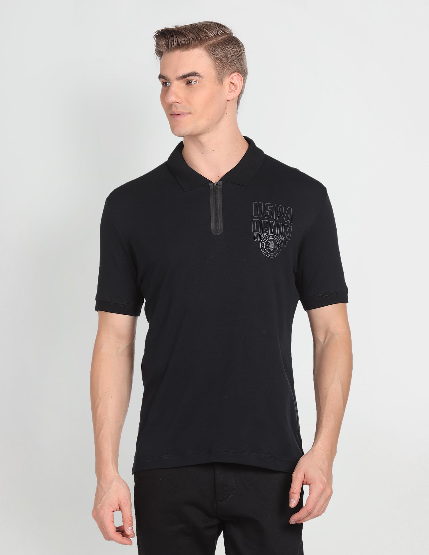 U.S. Polo Assn. Denim Co. Brand Print Cotton Polo Shirt