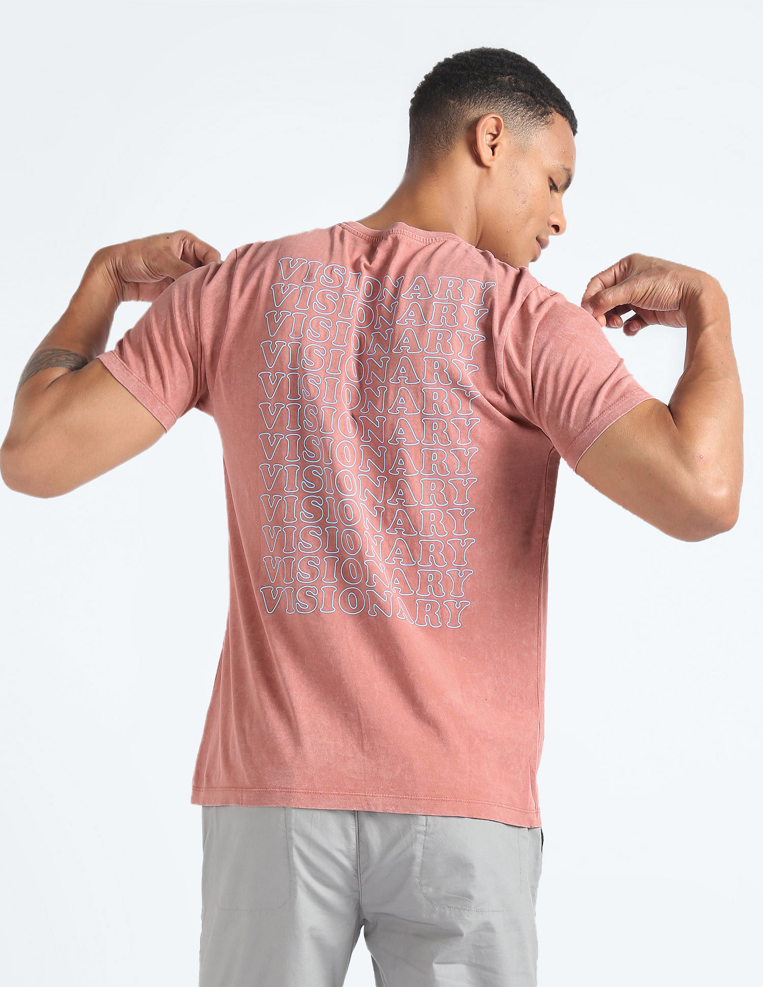 Flying Machine Typographic Print Cotton T-Shirt