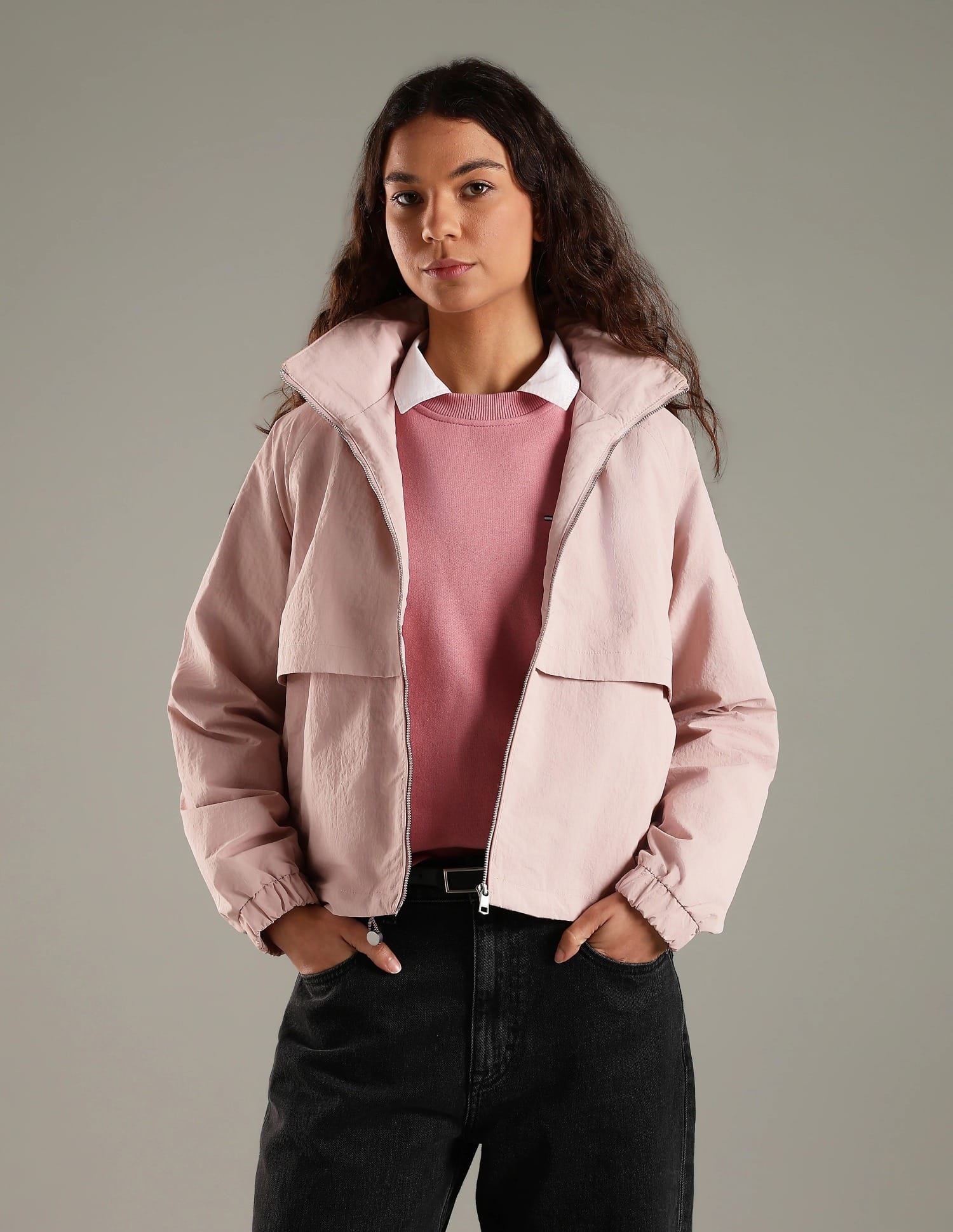 Buy Tommy Hilfiger Regular Fit Nylon High-Neck Windcheater Jacket