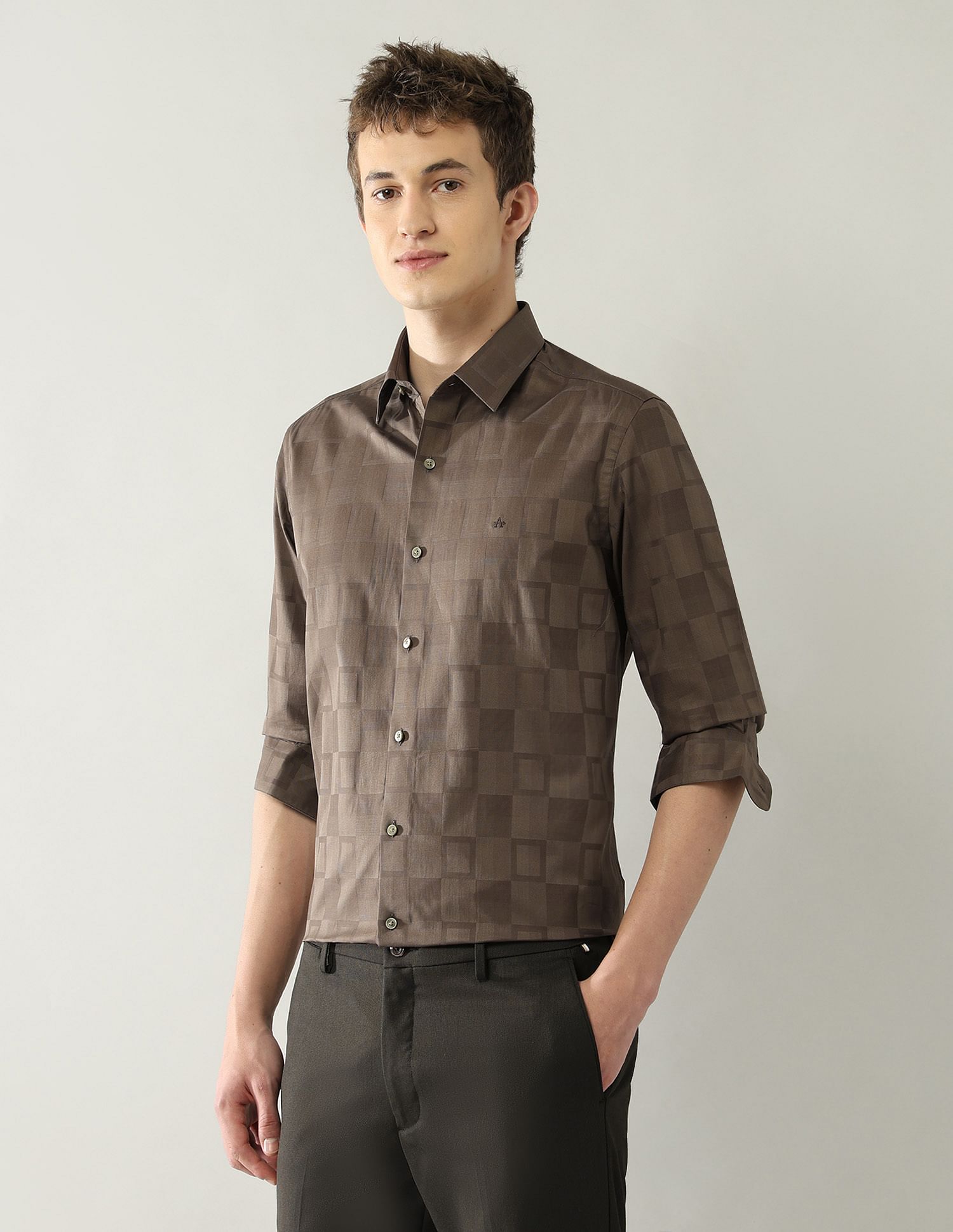 Arrow Newyork Slim Fit Geometric Printed Shirt