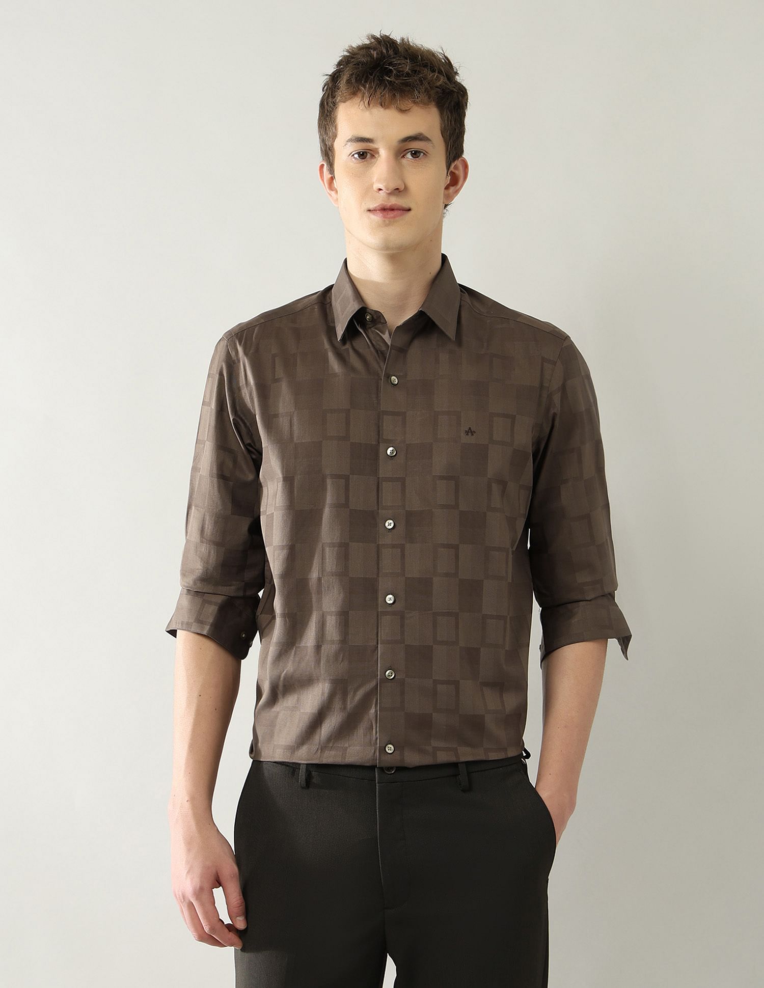 Arrow Newyork Slim Fit Geometric Printed Shirt