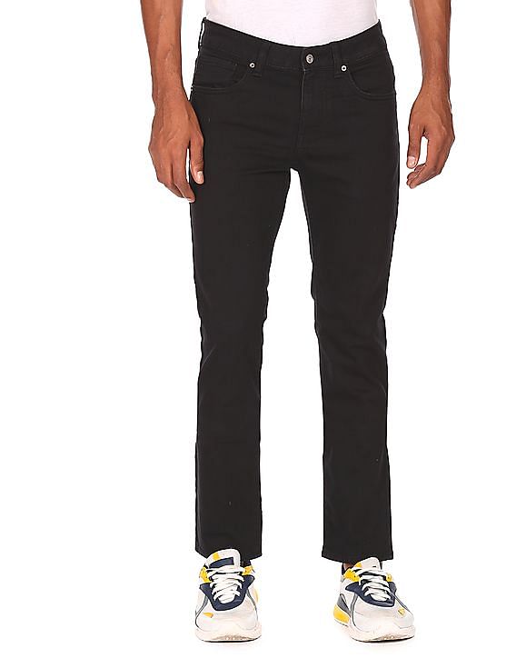 Aeropostale Men Black Skinny Fit Rinsed Jeans