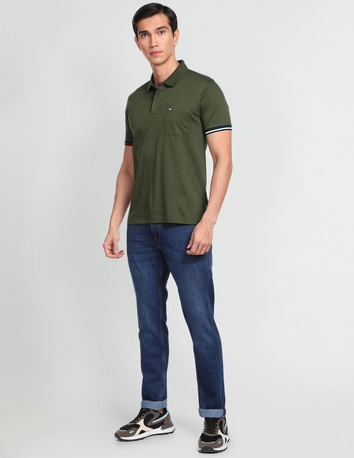 Arrow Sports Chest Pocket Solid Polo Shirt