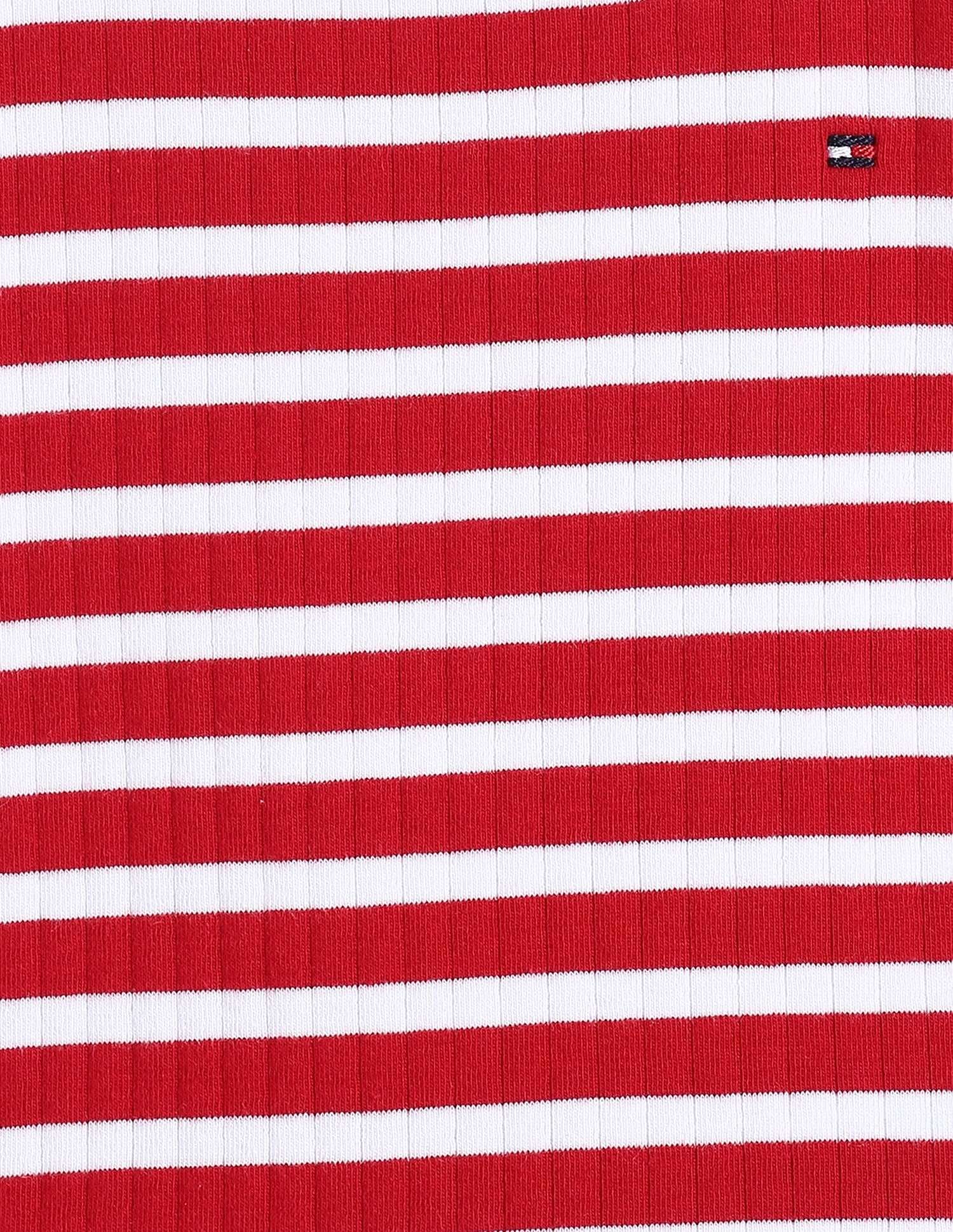 Tommy Hilfiger Kids Girls Striped Slim-Fit Cotton T-Shirt