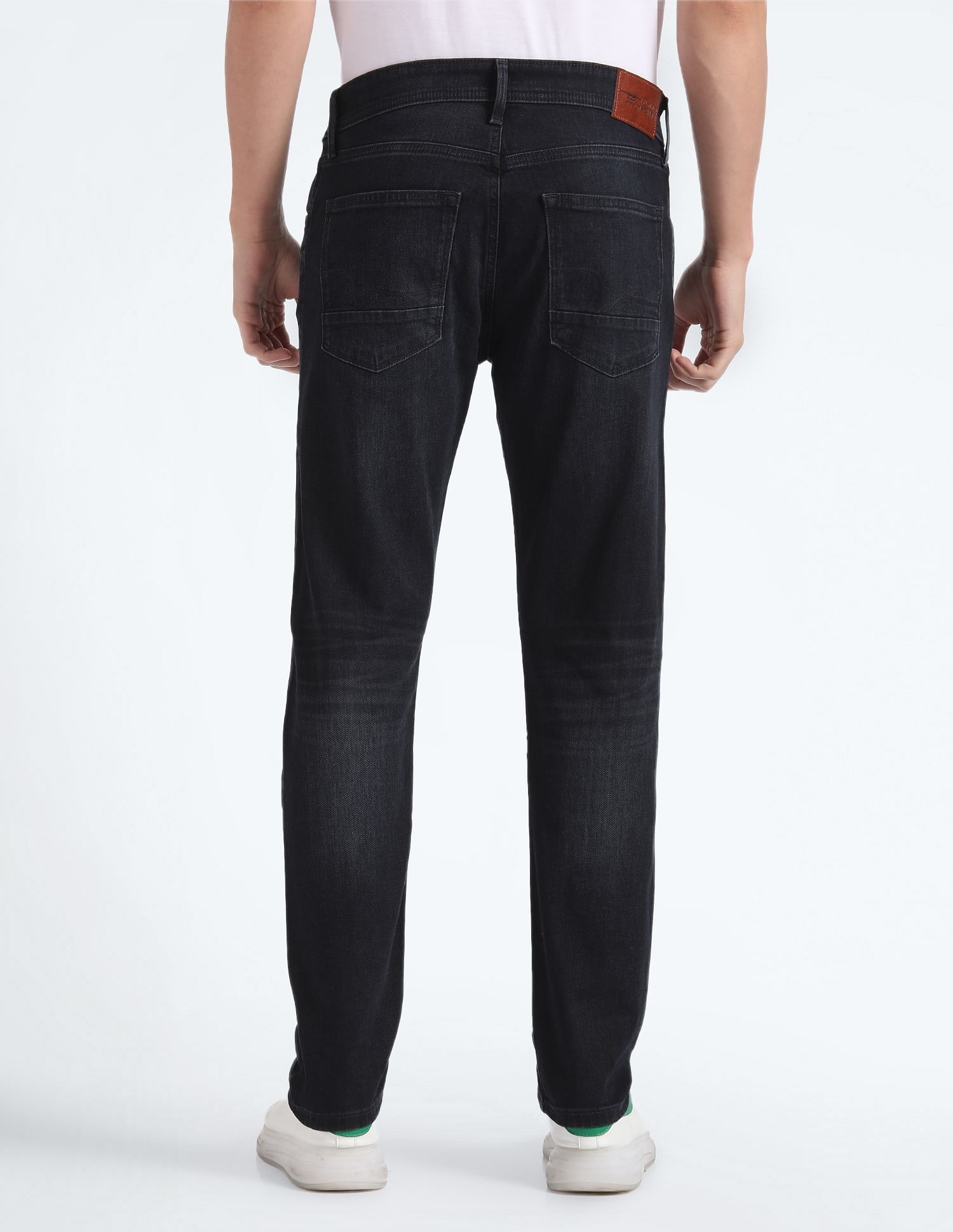 Flying Machine Mid Rise Slash Slim Tapered Jeans