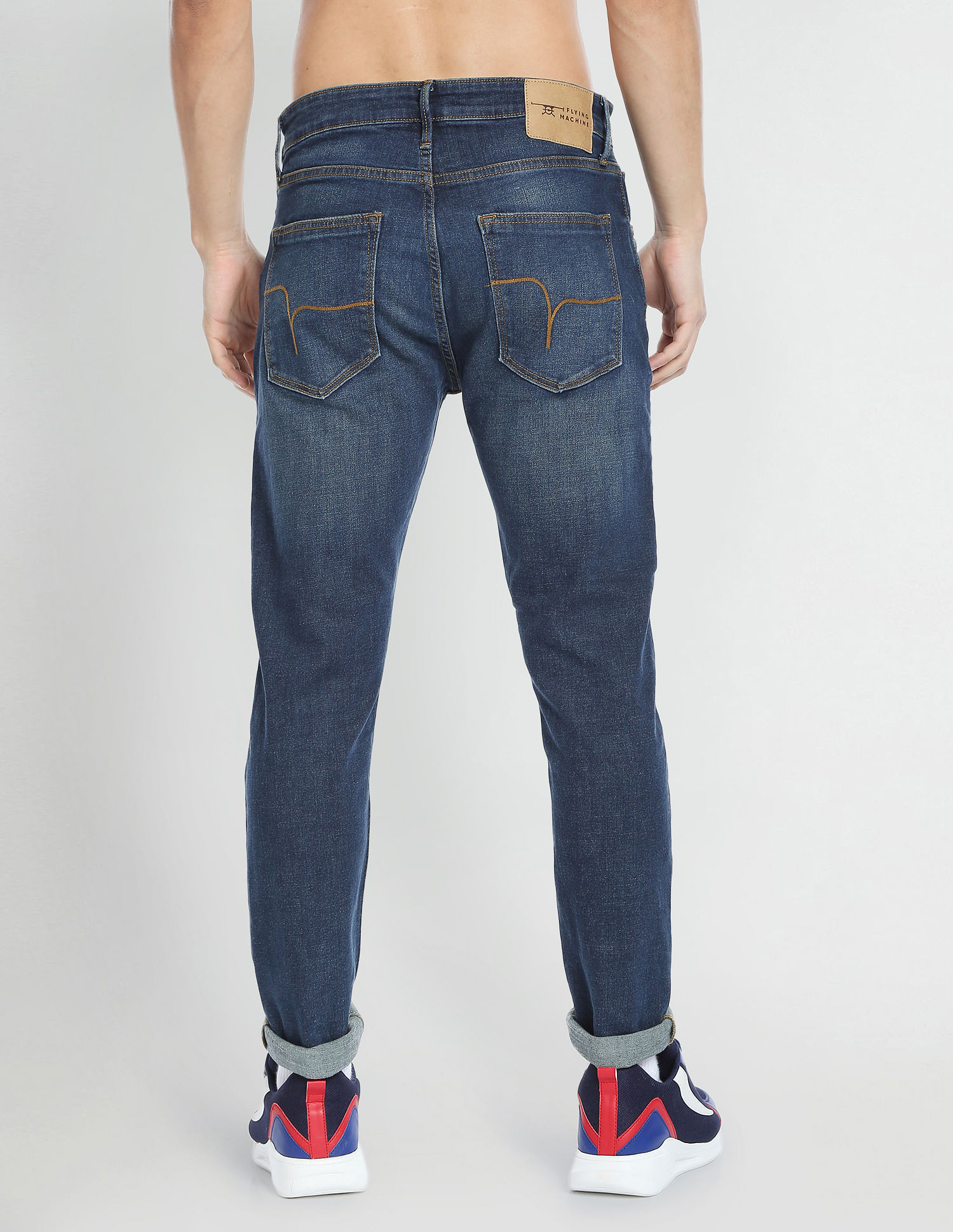 Flying Machine Slash Slim Tapered Fit Stone Wash Jeans