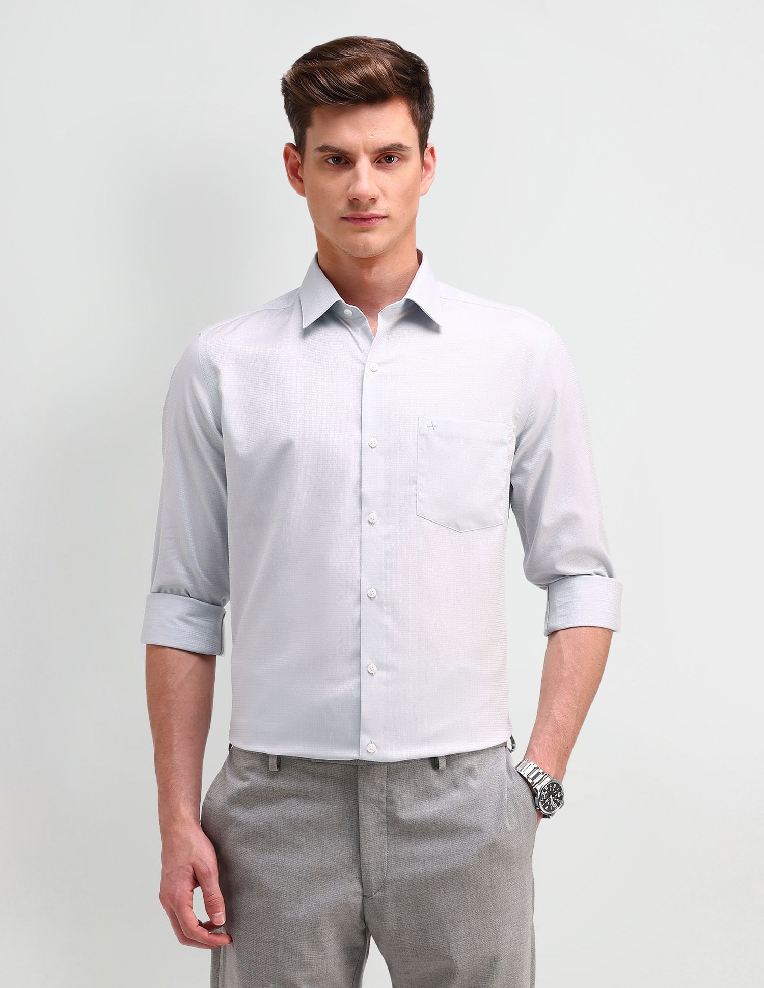 Arrow Slim Fit Textured Pattern Shirt