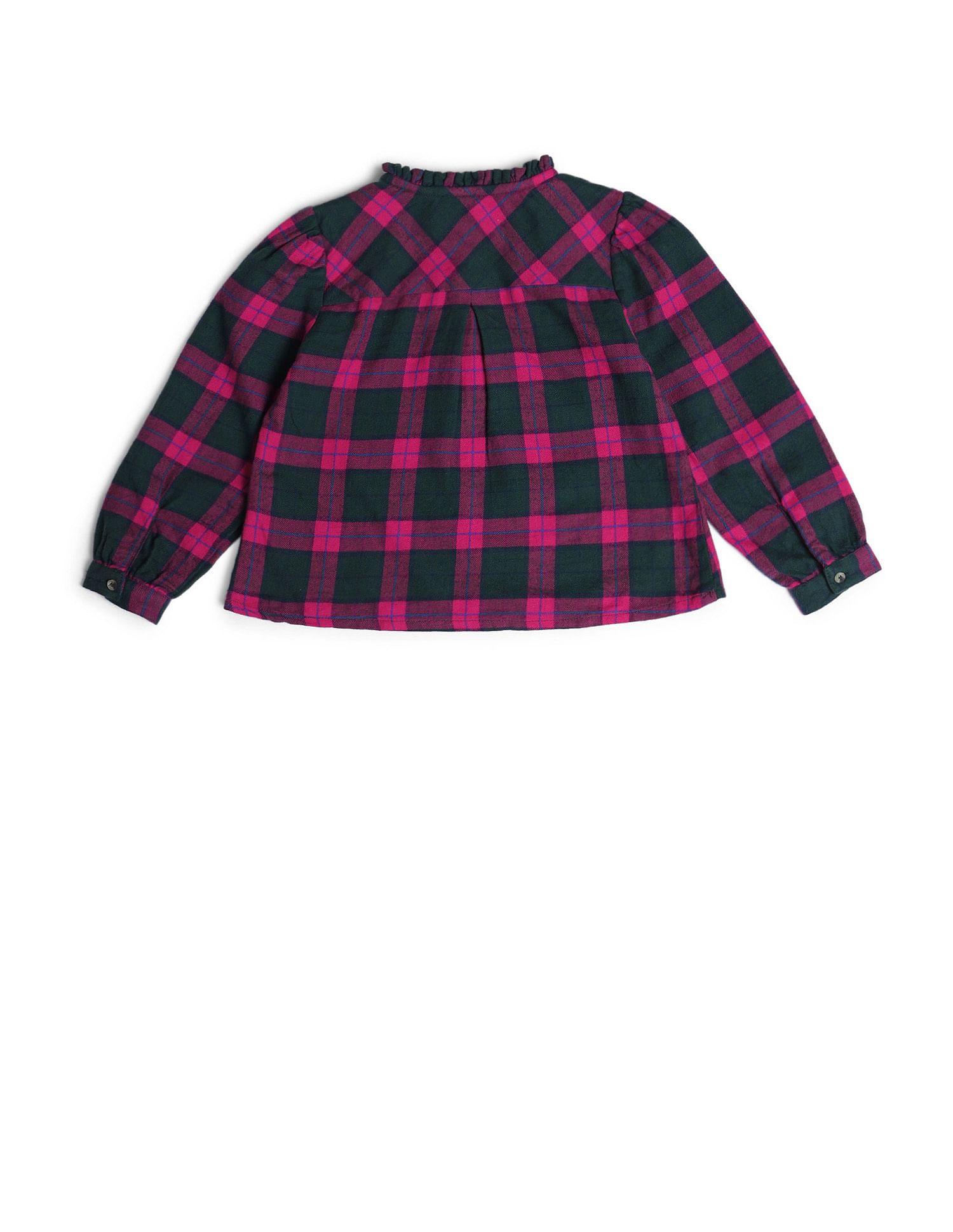 U.S. Polo Assn. Kids Girls Regular Fit Checked Top