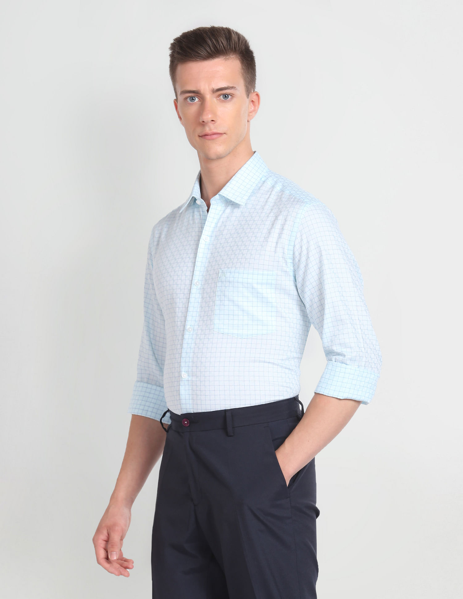 Arrow Graph Check Cotton Formal Shirt