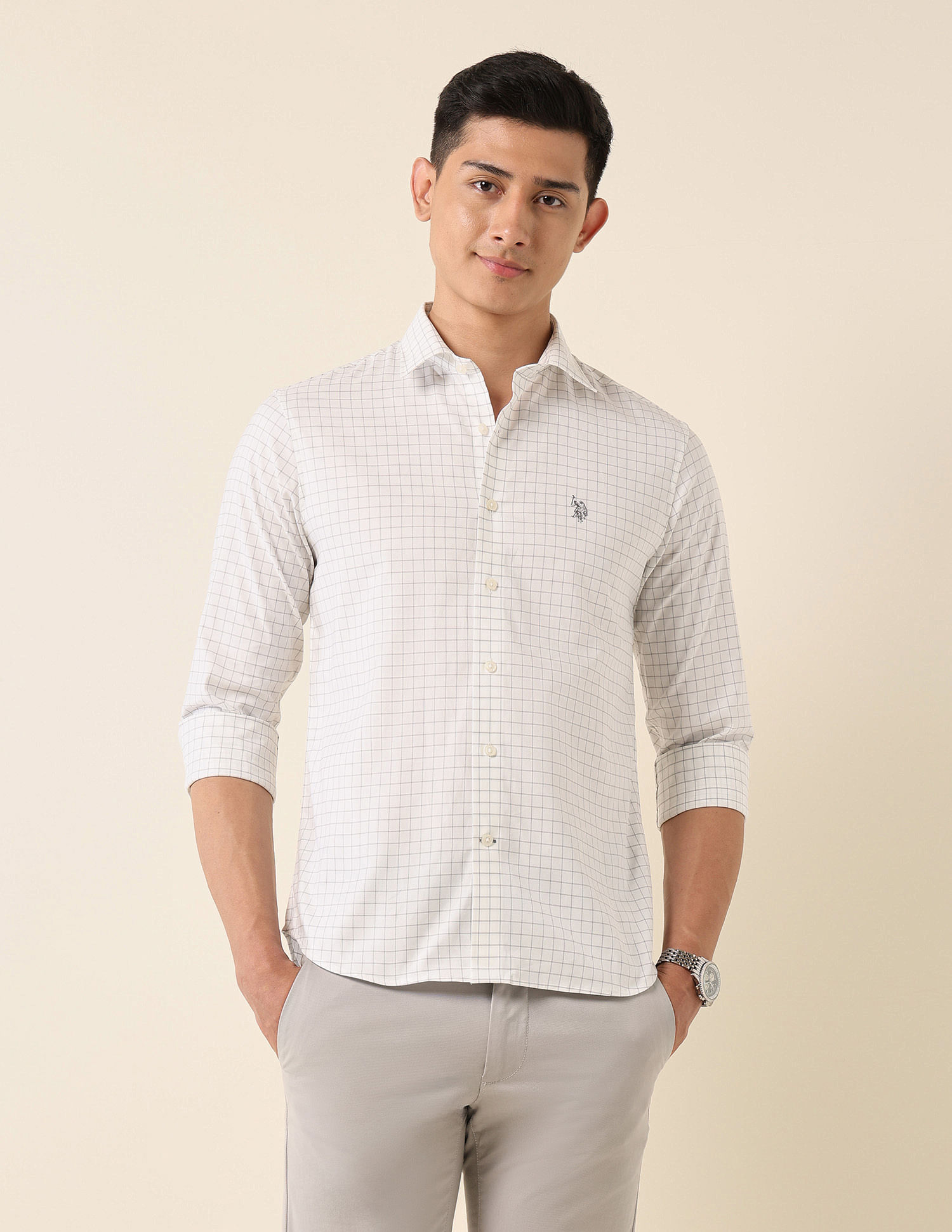 U.S. Polo Assn. Tailored Fit Graph Checked Shirt