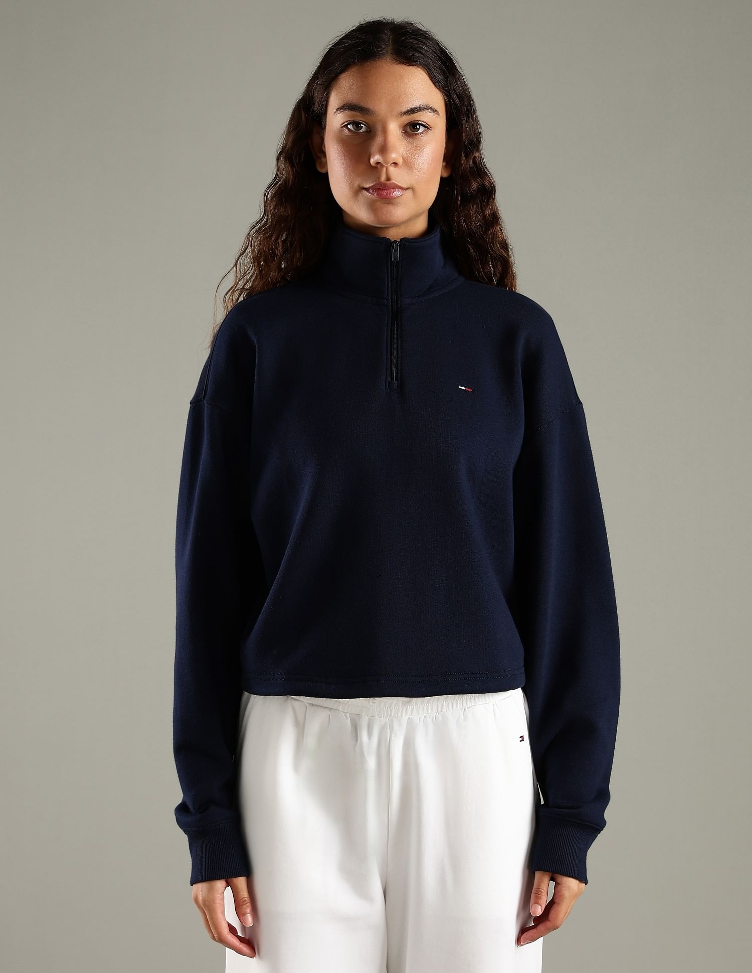 Tommy Hilfiger Regular Fit Cotton Half-Zip Sweatshirt